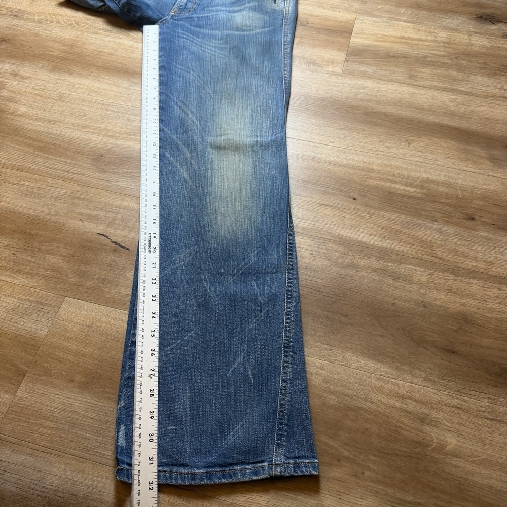 Diesel Vixta Jeans Women 32x32 Blue Flared Stretch Denim Dirty Wash Italy Y2K - Picture 15 of 16